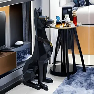 1pc Modern Resin Doberman Pinscher Statue - 29.1" Decorative Dog Sculpture for Keys, Jewelry, Snacks | Ideal for Living Room Decor, TV Stand Accent, Sofa Side Display | Perfect Housewarming Gift, Home Decor Accessory Without Battery