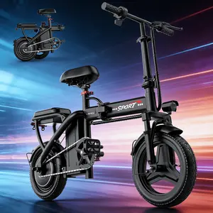Pikabike Z6 Electric Bike | Peak 1200W | 25MPH | 14" Pneumatic Tires | 22-40 Mile Range l Rear Disc Brake l Foldable Two Seats Ebike