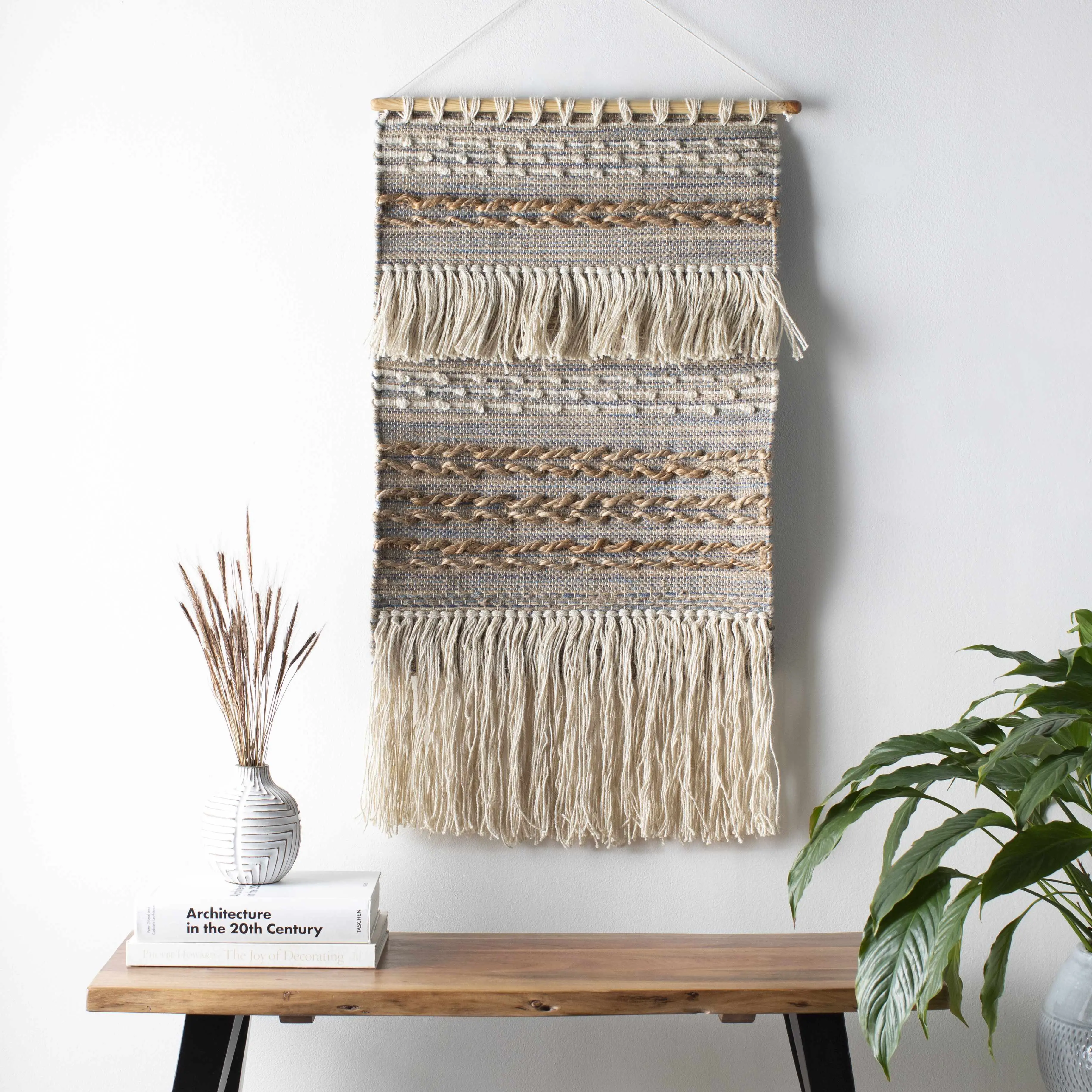 Acklington Jute-Woven Boho Wall Hanging, Hangable Tapestry, Aesthetic Room Decor, Stylish Home Decor Item for Living Space Accent, Living Room Decor