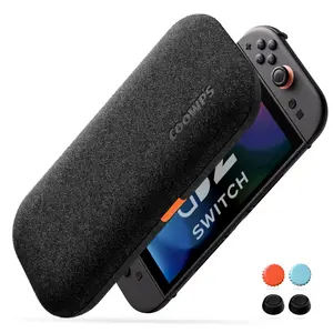 COOWPS Hard Shell Travel Case for  Nintendo Switch 2 Handheld Gaming Console, Compact Full Protection with Soft Lining, 8 Video Game Cartridge Slots & Joystick Compatibility, Black Accessories