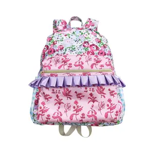 BA0099--spring floral back to school kids backpack 13.2*5*17 inches
