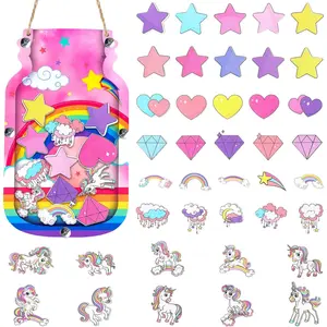 Unicorn Reward Mason Jar for  Bulletin Board Reward Chart Set  Potty  Mason Jar Positive Behavior Chart for Classroom Decor Responsibility Management Tool (7.87 x 4.72 Inch)