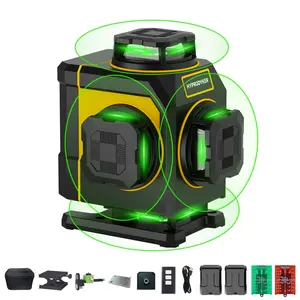 HYPRODYKER 16 Lines Laser Level Kit, High Precision Self-Leveling Tool for Home DIY and Renovation Work, 4×360° Horizontal and Vertical High Brightness Laser Beams, Rotatable Laser Windows, Adjustable Brightness Suitable for Indoor & Outdoor Construction