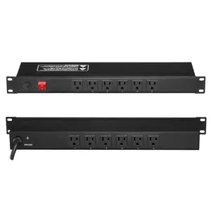 VEVOR 1U PDU, 12 Outlets, Rack Mount Power Strip Fits Standard 19" Server Racks, with Integrated Switch Surge Protection & Overload Protection, 110-125V/15A, Ideal for Home and Office