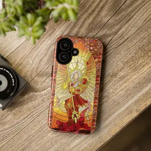Warhamm3r 40k Sanguinius Stained Glass Phone Case | Blood Angels Primarch Gothic Art Cover  for iPhone 16 Pro Max 15 Plus 14 13 12 11 XS Max & Samsung Galaxy – Shockproof Polycarbonate TPU