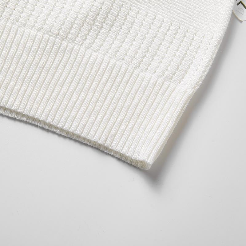 Collarless short-sleeved knitted shirt for men, trendy brand, fashionable, business casual, T-shirt, sweater. Men's and women's same style, for couples, breathable, cool, pure color, versatile, simple, classic style, suitable for daily work.