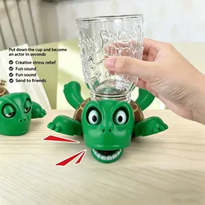 Silly Turtle Coaster & Transparent Glass Cup
