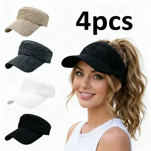 Women's 4-Piece Outdoor Sports Set - Baseball Cap, Open-Top Sun Hat, UV50+ Protection, Breathable Mesh, Quick-Dry Fabric for Running, Hiking, Beach, Travel & Daily Wear