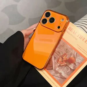 For iphone 17/16/15/14/13/12/11 Pro Max, High-End Original Color Anti-Fall Protective Crystal Phone Case, Smooth Crystal Glass Cover Full Camera Protective Large Window Lens Design Shockproof Phone Case For Both Boys and Girls