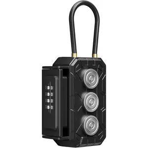 Key Lock Box with Removable  Shackle Indoor Outdoor  4 Digit Combo Resettable Code,Key Lockbox for Outside Spare  for Realtors Key Cabinets, a Key Holder Under