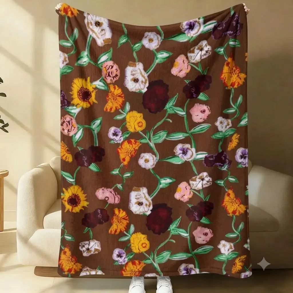 Surprise Song Piano Sherpa Fleece Blanket, Floral Dopamine Throw Blanket, Soft Cozy Music Fan Blanket, Bedroom Decor, Teenage Girl Gift