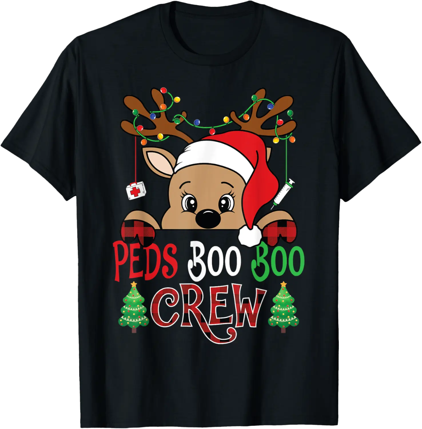 Reindeer PEDS Boo Boo Crew Pediatric Nurse Christmas T-Shirt - Tatyanata Shop 82B0DF97B7SB