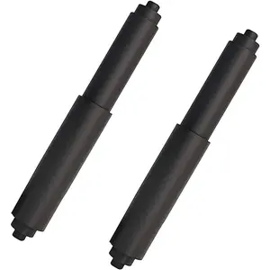 Toilet Paper Holder Roller 2 count Black Color Plastic Toilet Tissue Flexible Holder Replacement Bathroom Plastic Spring  Insert Spindle