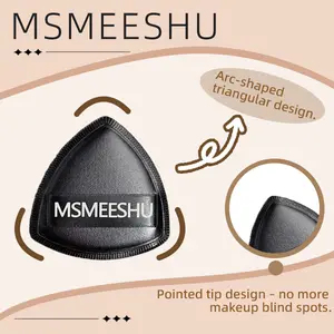 MSMEESHU 3 Triangular Powder Puffs Soft & Plush for Flawless Makeup Application Reusable & Durable