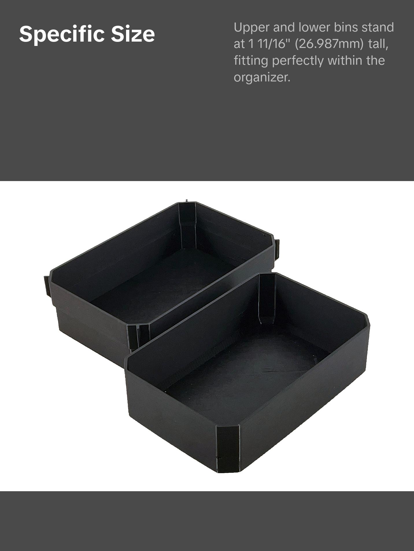 Dewalt Deep Pro Organizer Compatible Large Nesting Bin Set - Black