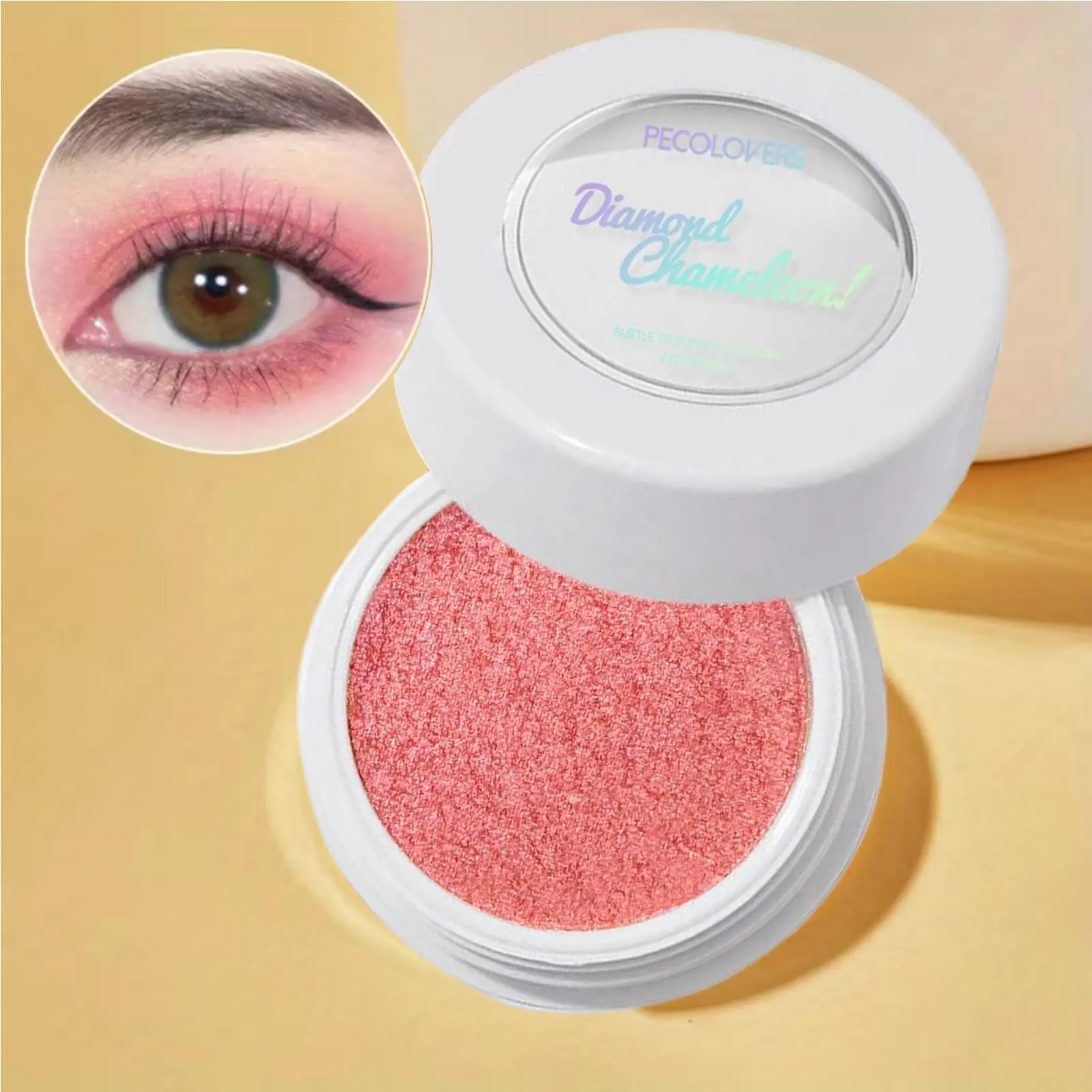 1PC Chameleon Eyeshadow - Long-Lasting, Waterproof & Smudge-Proof, Available in Purple, Pink and Green, Holographic Shimmer Finish, Full Color Payoff, Natural Look, Ideal Gift for Christmas /New Year Parties