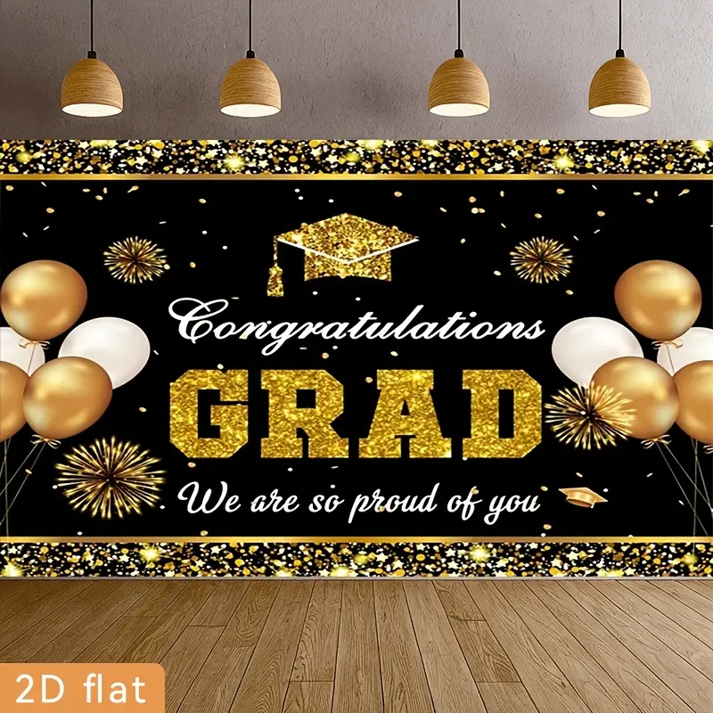 Classic Festive Print Polyester Rectangular Backdrop - Graduation & Wedding Tapestry, Wall Hanging, HD Photography Background, Home Party Decor