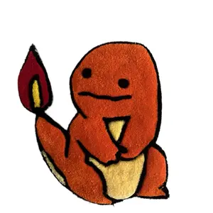 Ditto Charmander Handmade Tufted Art 100% Acrylic Yarn Non-Slip Backing with Hanging Hook 14H x 12W Unique One-of-a-Kind Decor