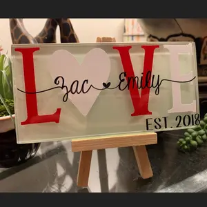 True love anniversary glass tiles