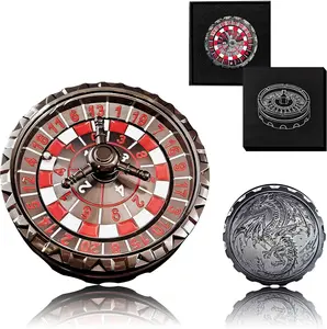 DKD Roulette Dice Spinner – 1pc Metal DND Spinner with 3D Relief | Mechanical DND Dice with Gorgeous Gift Box for Rolling Game(D20)Perfect Easter Gift