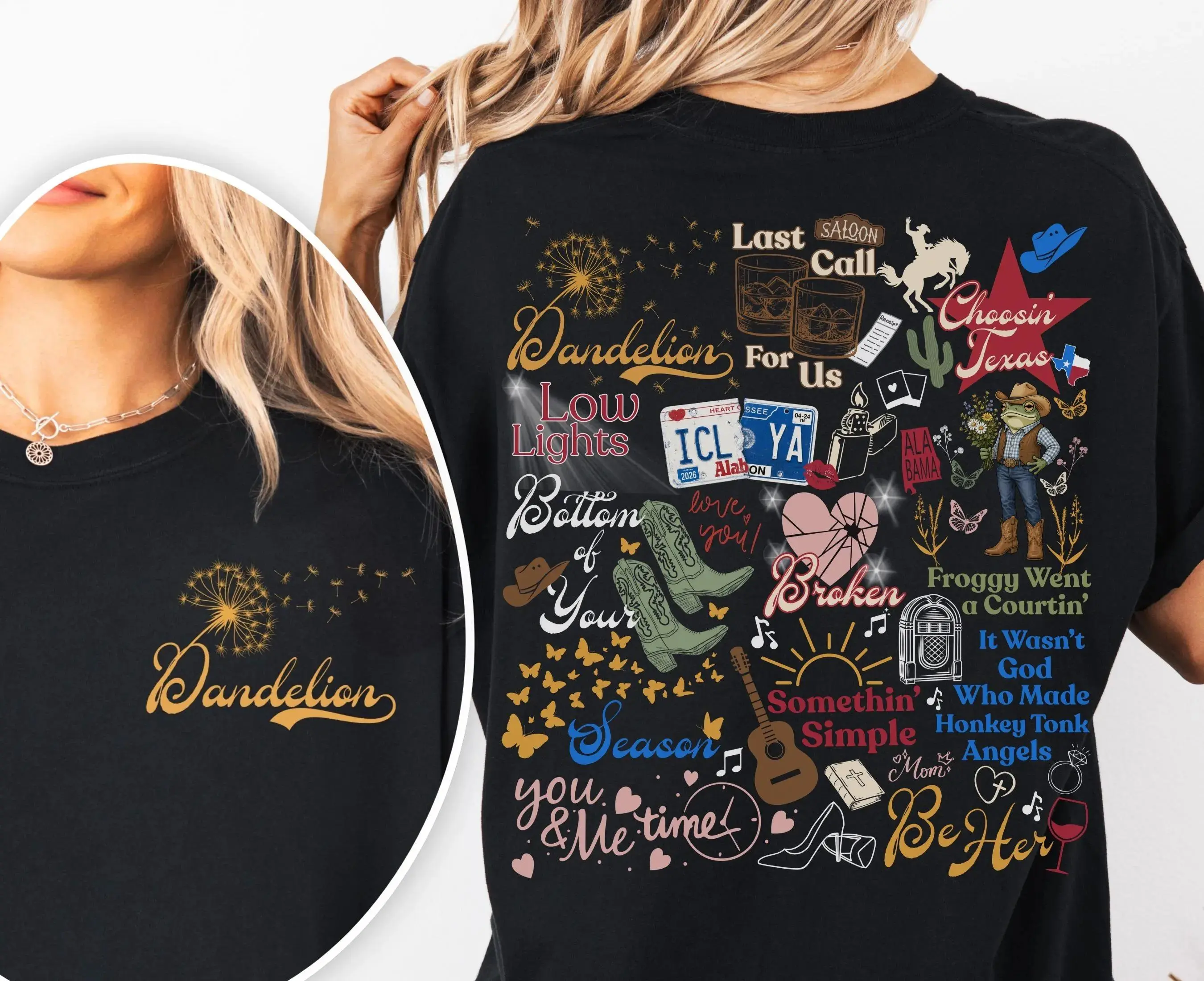 Comfort Colors Ella Dandelion Lyric Shirt Choosin Texas Song Tee Vintage Country Concert Outfit Retro Western Tour Apparel Langley Music Fan Gift Ella Langley Fan Gift Idea