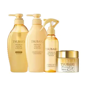 FINETODAY TSUBAKI Premium Repair Hair Care Set - 0 Second Repair Shampoo, Conditioner, Hair Mask & Leave-in Spray for Damaged Hair with Camellia Essence