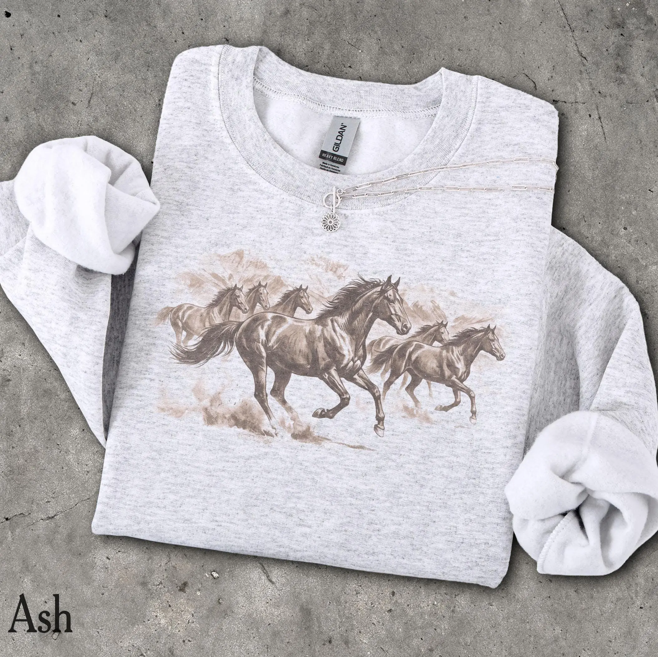 90s Western Horse Sweatshirt - Unisex Men & Women's Graphic Sweater - Vintage Cowboy Pullover - Country Desert Sweater - Mustangs Crewneck tanisha