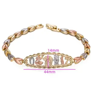 Lucky 7 and Elephant 14K Gold Plated Multi-Color Bracelet