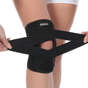 IYDOAMEA 1 PC Knee Support Brace for Men Women Adjustable Compression Sleeve Wrap Patellar Pad Tendon Arthritis Pain Relief Meniscus Tear Injury Recovery Running Workout KS10