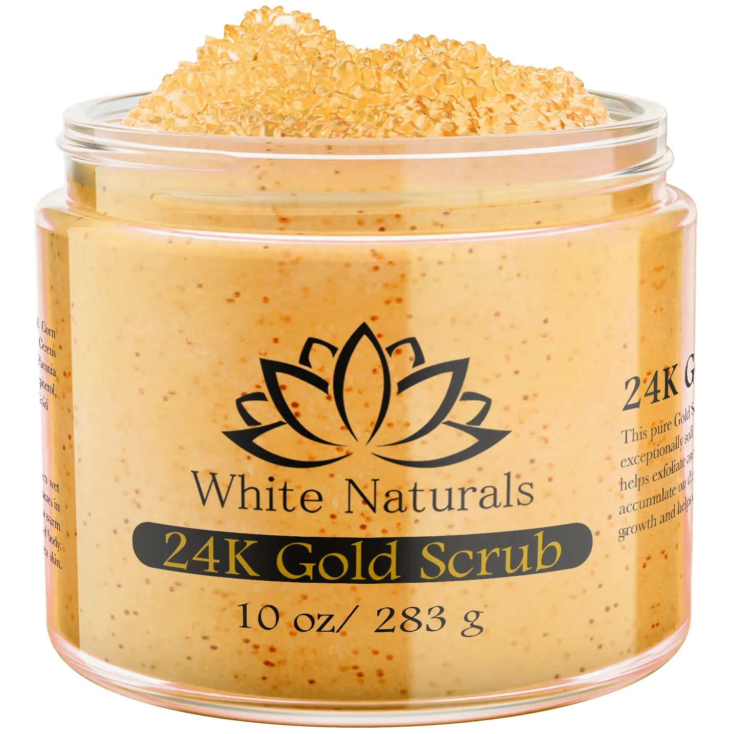 24K Gold Body Scrub, Natural Exfoliating Face Sugar Scrub With Anti-Aging Properties, Pure Skin Moisturizer, Reduce Wrinkles Deep Pore Cleansing Moisturizing Hydrating Skincare, Great Gift for Women Body Care Cleanser