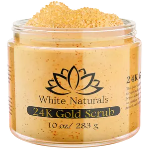 24K Gold Body Scrub, Natural Exfoliating Face Sugar Scrub With Anti-Aging Properties, Pure Skin Moisturizer, Reduce Wrinkles Deep Pore Cleansing Moisturizing Hydrating Skincare, Great Gift for Women Body Care Cleanser
