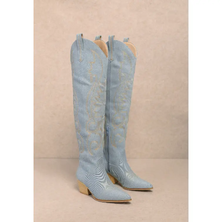 Veronica Denim Cowboy Boots