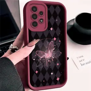 Black Plaid Butterfly Pattern Phone Case for Galaxy S26,S26PLUS,S26ULTRA,S25,S25PLUS,S25ULTRA,S24,S24FE,S24PLUS,S24ULTRA,A54,A53,A52,A36,A35,A34,A33,A17,A16,A15,NOTE20,NOTE20ULTRA,S23,S23PLUS,S23ULTRA,S22,S22PLUS,S22ULTRA,A14,A13,S21,S21FE,S21PLUS,S21ULTR