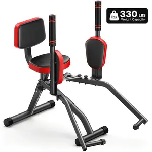 Hip Adduction and Abduction Machine, Ergonomic Stainless Steel Glute and Thigh Trainer for Home Gym with Adjustable Resistance and Padded Seat, Hip Adduction Machine