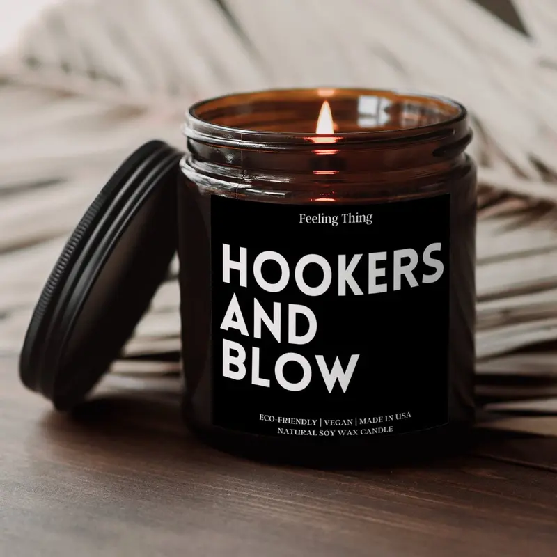 Hookers and Blow Candle, Adult Humor, Gift Custom Candle, Friendship Candle, Custom Candle, Funny Gifts, Gift For Him, Gift under 20, Candle adult candle