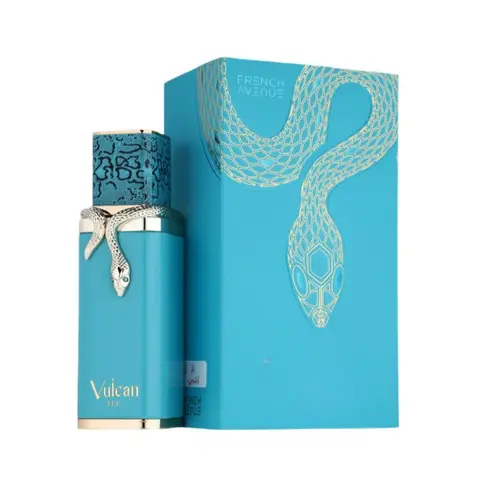 Vulcan Feu EDP Unisex Fragrance by Fragrance World French Avenue - 3.4oz/100ml Arabian Niche Cruelty-Free Floral Musky Citrus Aromatic Woody Cologne with Rhubarb, Cedar, Amber, Ginger, Fresh Fruity Notes, UAE Bold Complex Offering