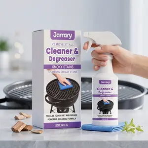 Jarrary Powerful BBQ Grill Cleaner Spray, Heavy Oil Stain Remover, Quick Dissolve, Gentle on Surface, Outdoor Cleaning Solution