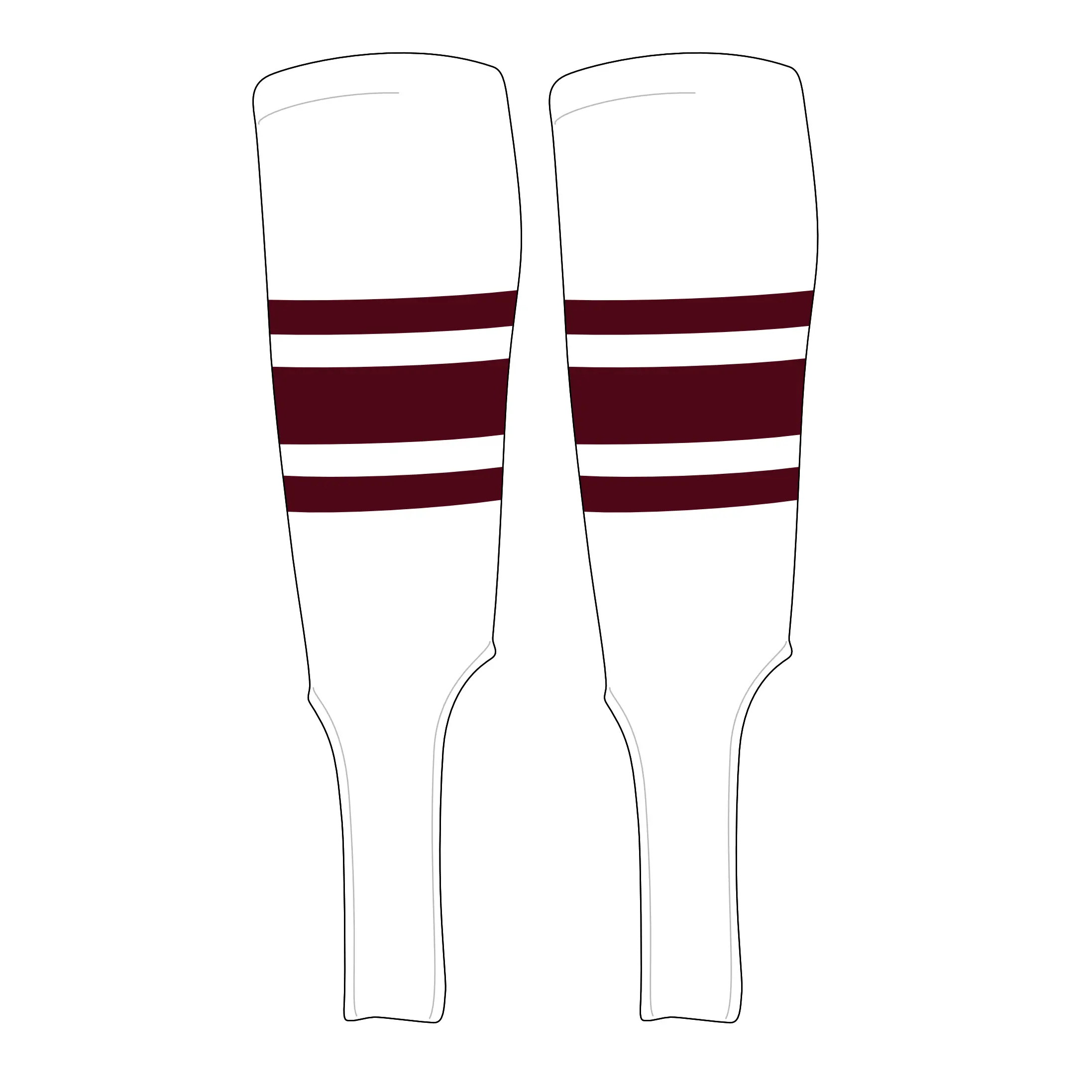 MK Socks Traditional Baseball Stirrups Pattern B-7 White, Maroon