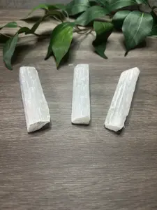 Selenite Crystal, 1 Selenite Wand or 3 Pack Option, For Energy Healing, Cleansing, Self Care Gift, Spiritual Gift