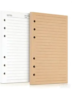 A5 Loose Leaf Notebook Refill Paper | 6 Hole Lined Refill Pages for 6 Ring Binder Planner Journal | 280 Pages Thick No-Bleed Paper for Journaling, Work, School, Office Desk Accessories | White & Kraft Paper Options | OMEYA