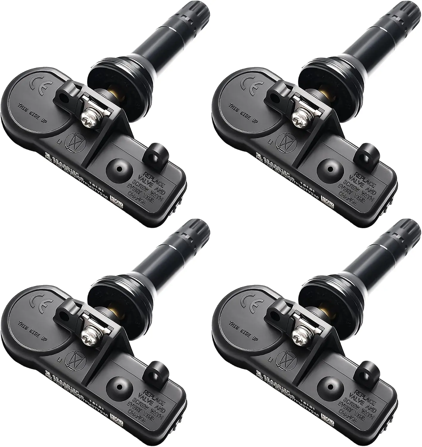 Set of 4 TPMS Tire Pressure Monitoring System Sensor 433MHz Compatible with Jeep Wrangler JK Dodge Ram Charger Replacement for 56029398AB 68142397AA 68241067AA 68241067AB