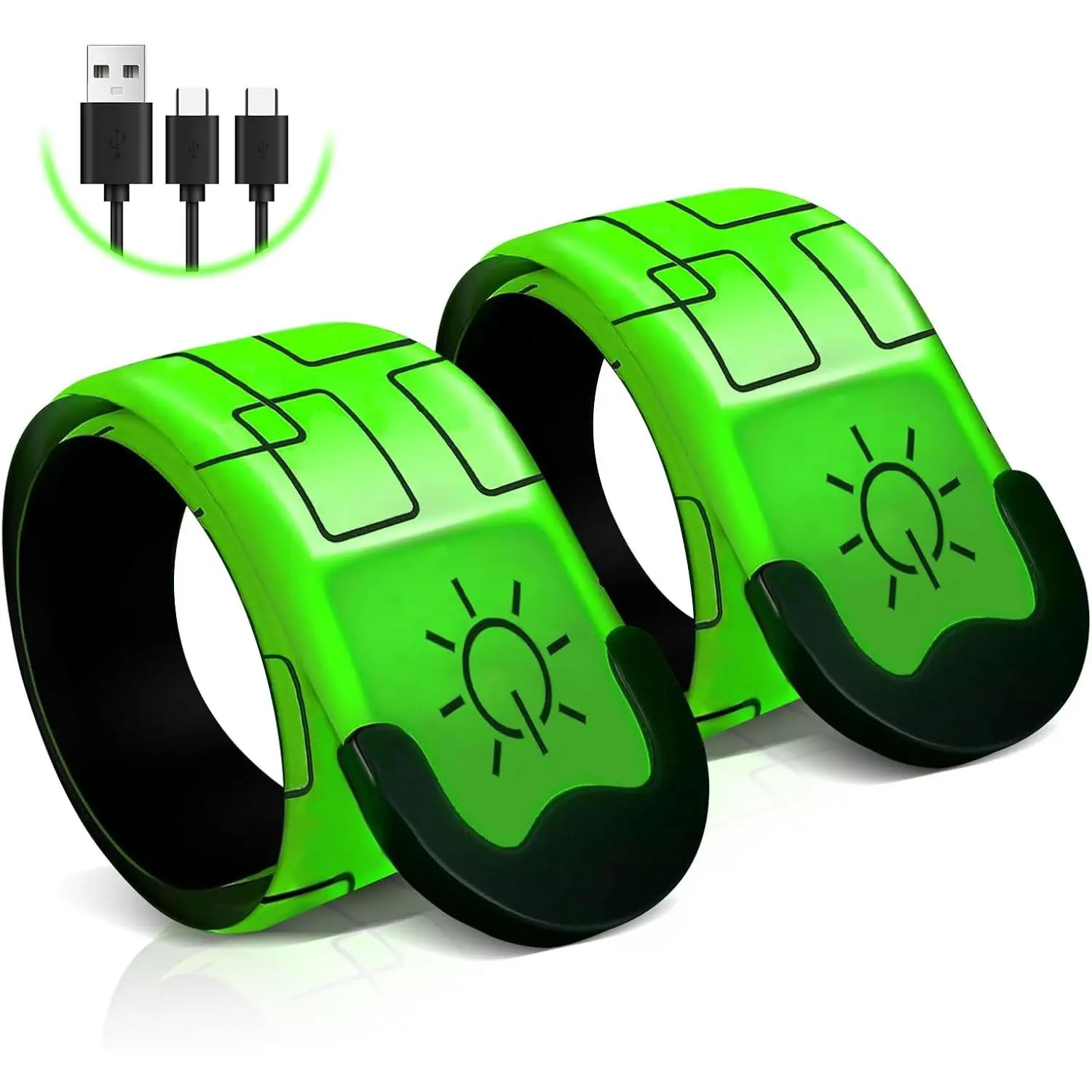 Rechargeable LED Armband - High Visibility Reflective Gear for Running, Walking & Cycling