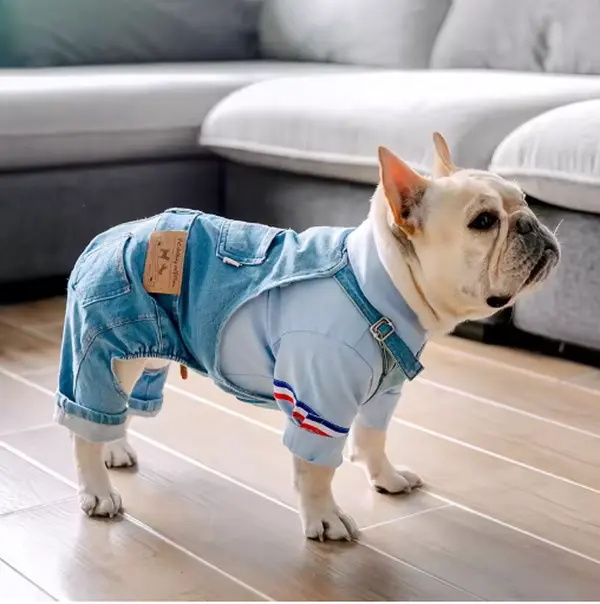 Spring and Autumn Breathable Pet Jumpsuit Comfortable Cute Dog Jumpsuit Suitable for Short-Legged Dogs and French Bulldogs Pet Clothing Suitable for Small Dogs