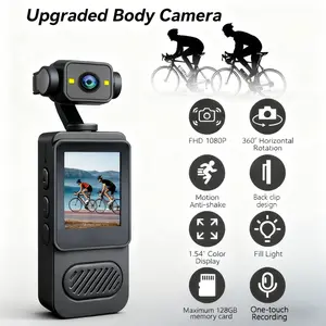 HD 1080P Wearable Portable Camera, 360° Rotatable Lens, Handheld/wearable Dual Purpose, Thread Interface, Ideal for Daily Life, Learning, Travel