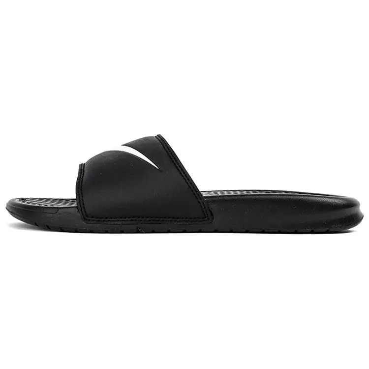 Nike Bennasi Swoosh 312618 Black White Slides Unisex 312618-011