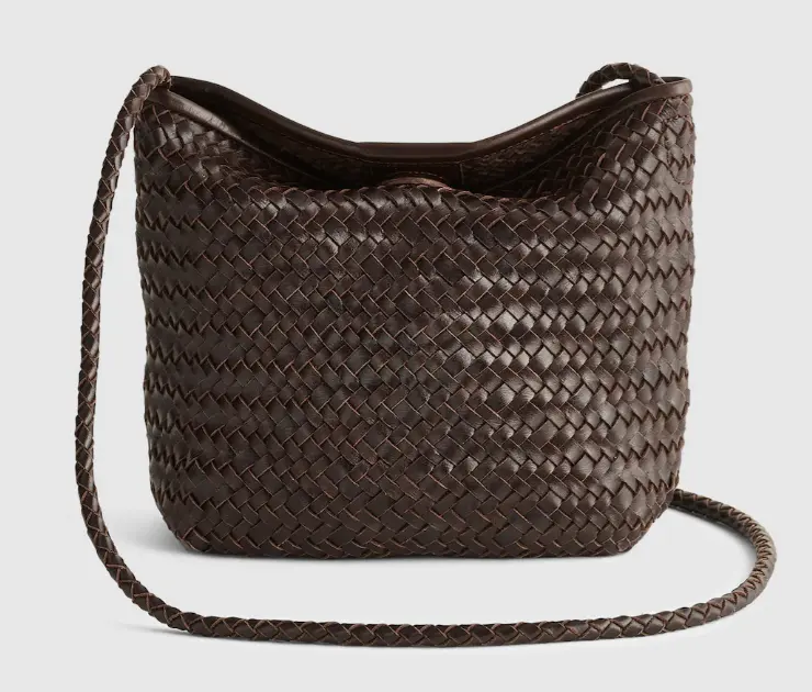 Madewell The Signature Woven Crossbody Bag Leather Magnetic Closure