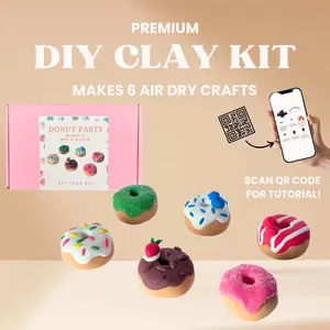 Premium DIY clay kit with instructions - Donut Party