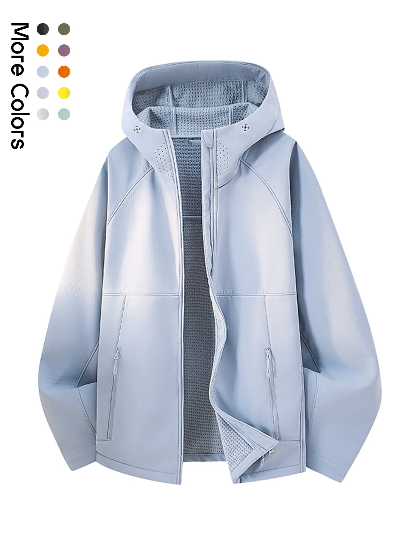 Women's Lightweight Waterproof Windbreaker Jacket Hooded Outdoor Hiking Softshell Coat with Mesh Lining and Zipper Pockets