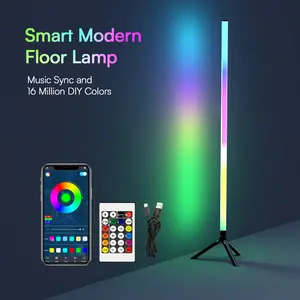 RGB Floor Corner Lamp - Minimalist style, with app and remote control, features dimmable, timer, and music sync functions, perfect for living rooms, bedrooms, game rooms, home offices, parties, and decoration.LED light, bedroom LED light, birthday gift.