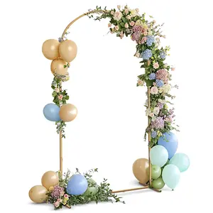 Gold Metal Arch Backdrop Stand, Wedding Arch Frame Square Balloon Arch Stand for Birthday Party Baby Shower Wedding Graduation Ceremony Decoration